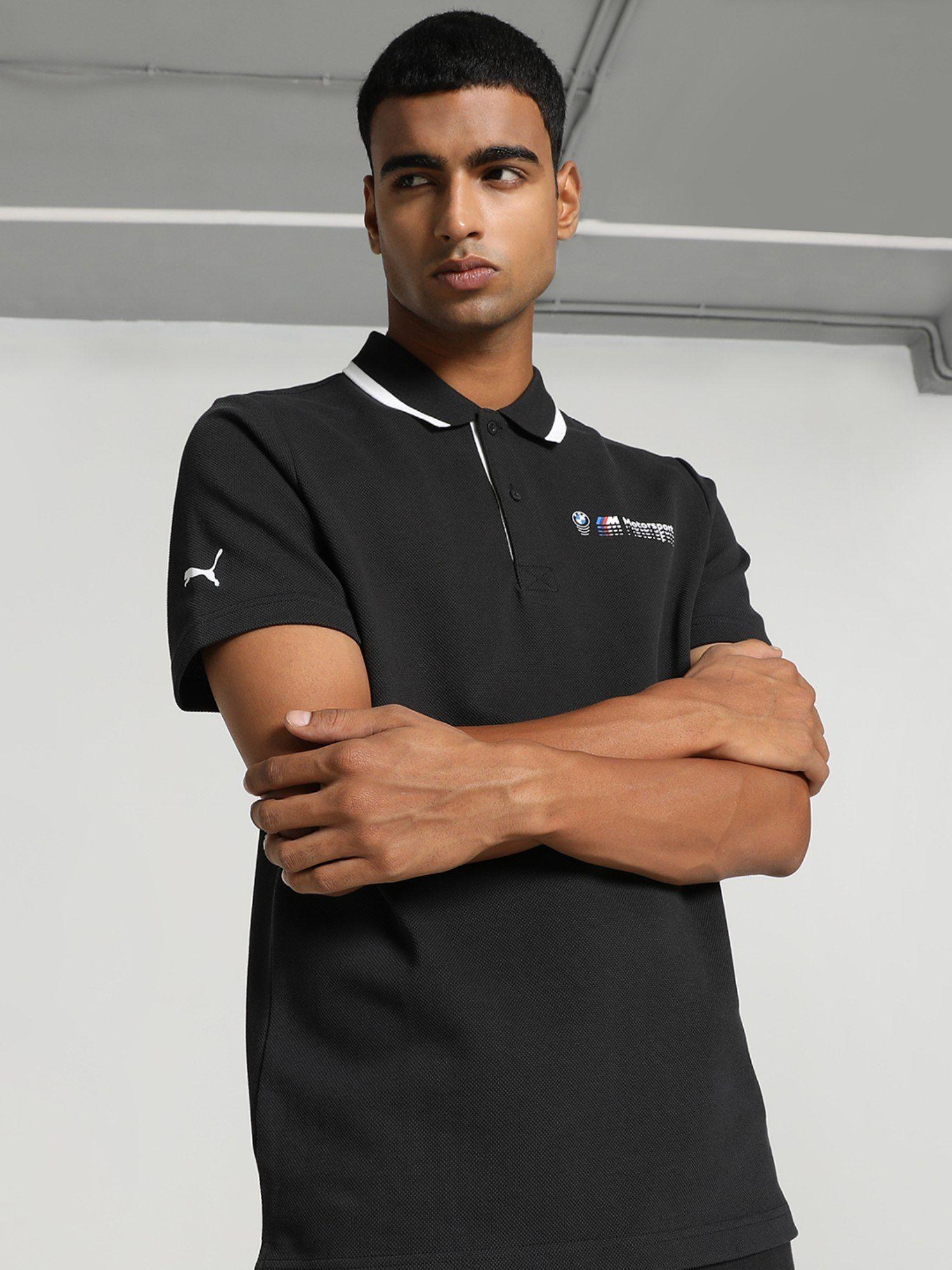 bmw mms men black polo t-shirt