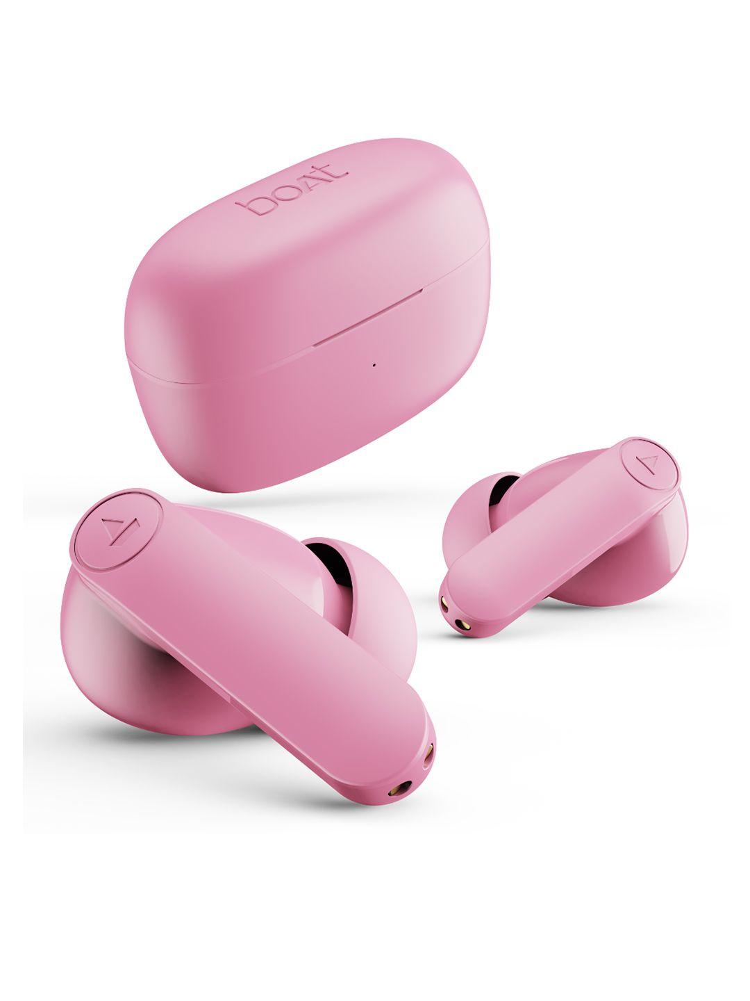 boat airdopes 131 pro m with quad mic enx bluetooth earbuds - pink