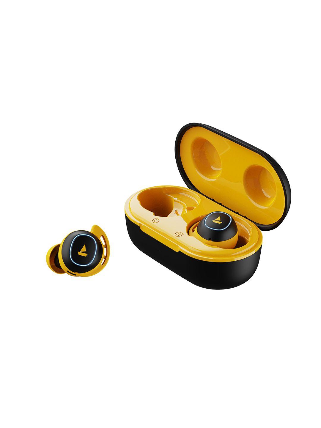 boat airdopes 441 m tws earbuds with iwp technology - bumblebee yellow