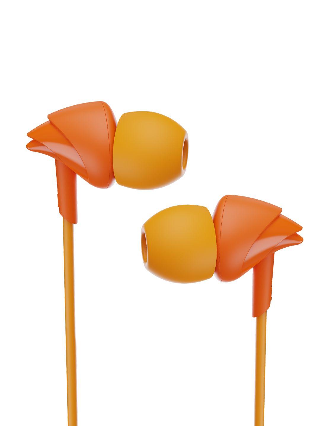 boat bassheads 100 m mint orange wired earphones with hawk-inspired design & mic