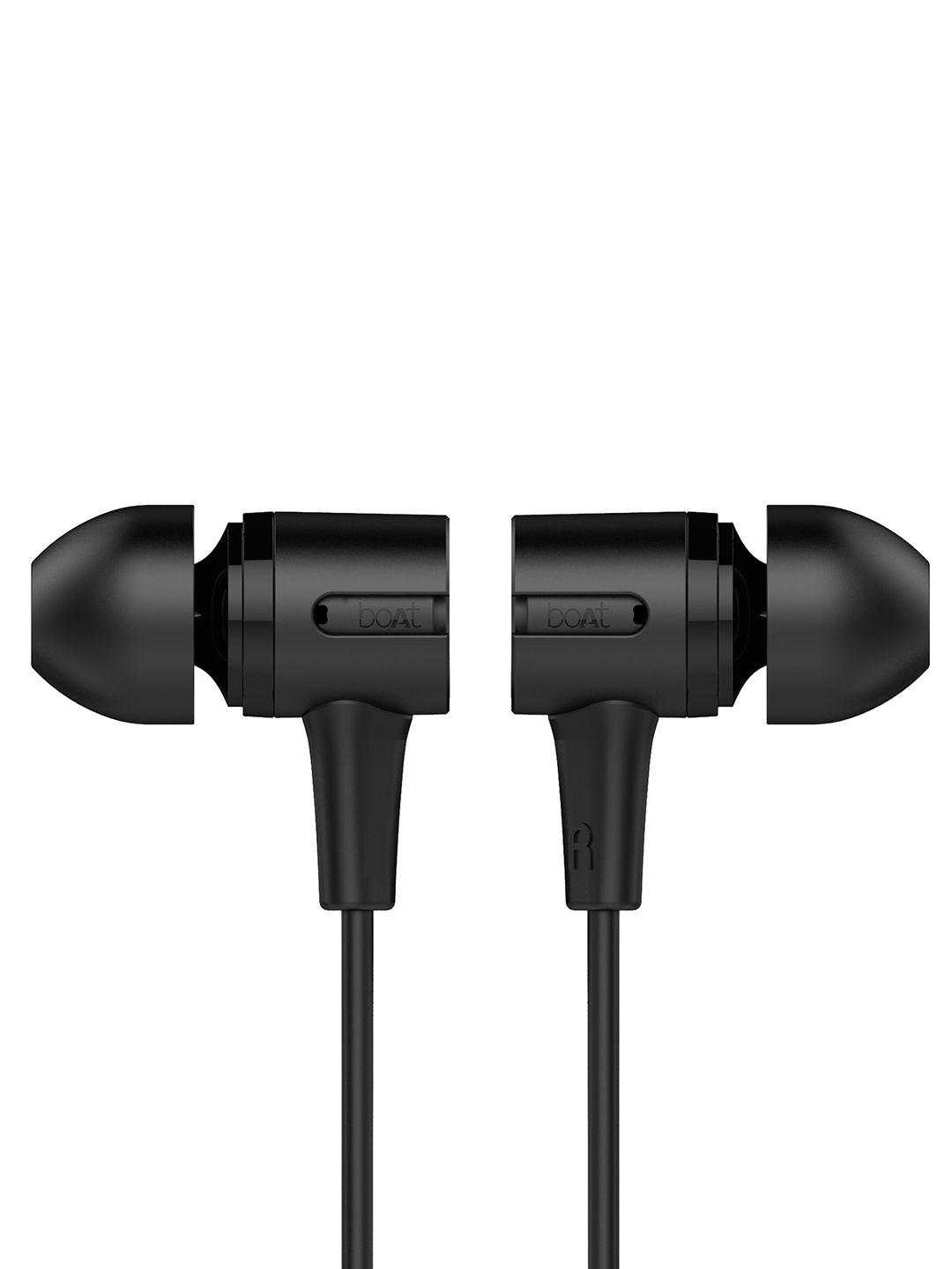 boat charcoal black bassheads 102 wired earphones with super extraaaa bass