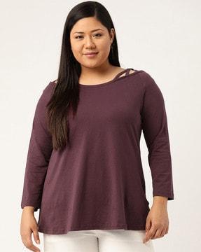 boat-neck top with cut-out detail