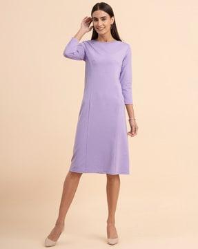 boat-neck a-line dress