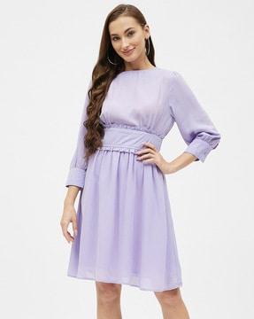 boat-neck fit & flare dress