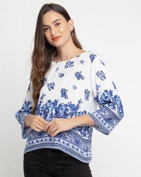 boat neck floral top