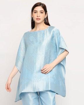 boat-neck kaftan top