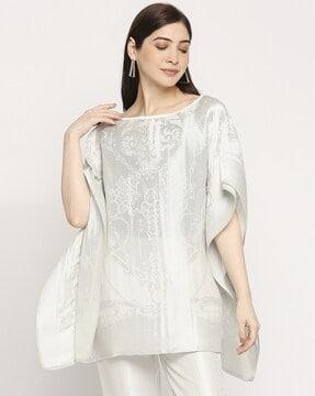 boat-neck kaftan top