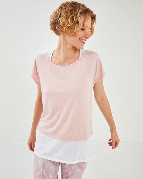 boat-neck t-shirt with extended sleeves