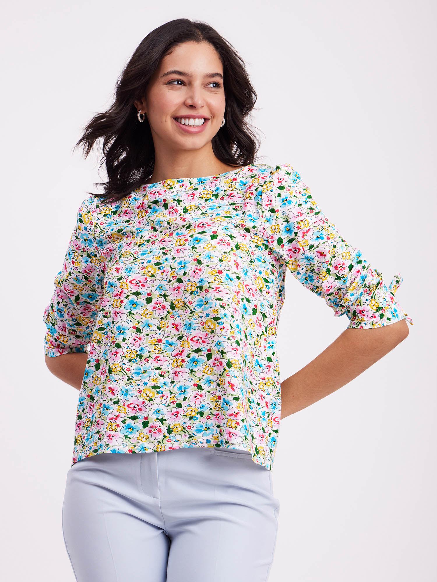 boat neck top - multi-color