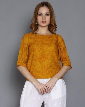 boat neck top with textured detail
