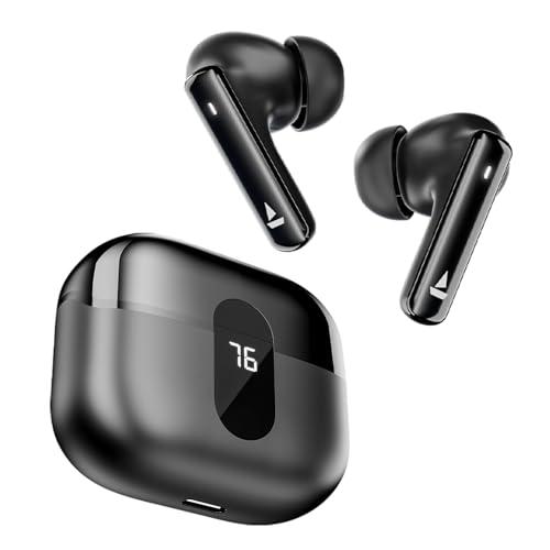 boat newly launched airdopes 121 pro plus tws in-ear earbuds w/ 100 hrs playtime, 4 mics with enx™, 50ms low-latency beast™ mode, asap™ charge, iwp™ tech, bt v5.3 & ipx5(black)