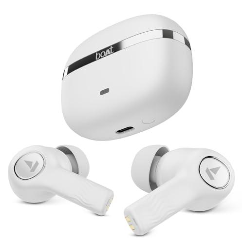 boat nirvana ion tws earbuds with 120 hrs playback(24hrs/charge), crystal bionic sound with dual eq modes, quad mics enx™ technology, low latency(60ms), in ear detection(ivory white)