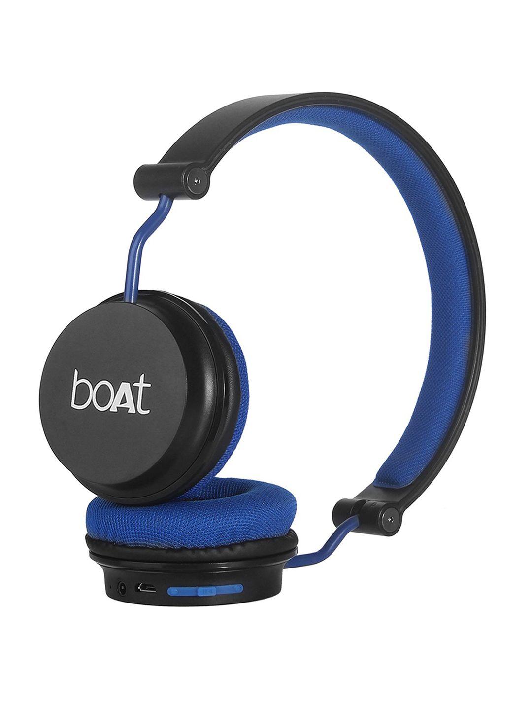 boat rockerz 400 m blue black wireless headphone with super extra bass & up to 8h playtime