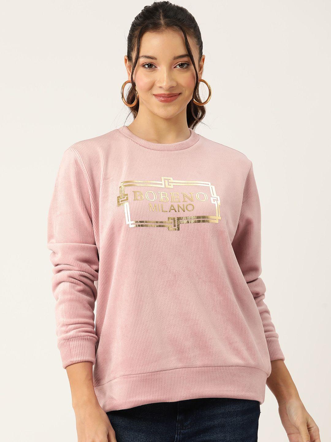 bobeno milano brand logo printed fleece longline sweatshirt
