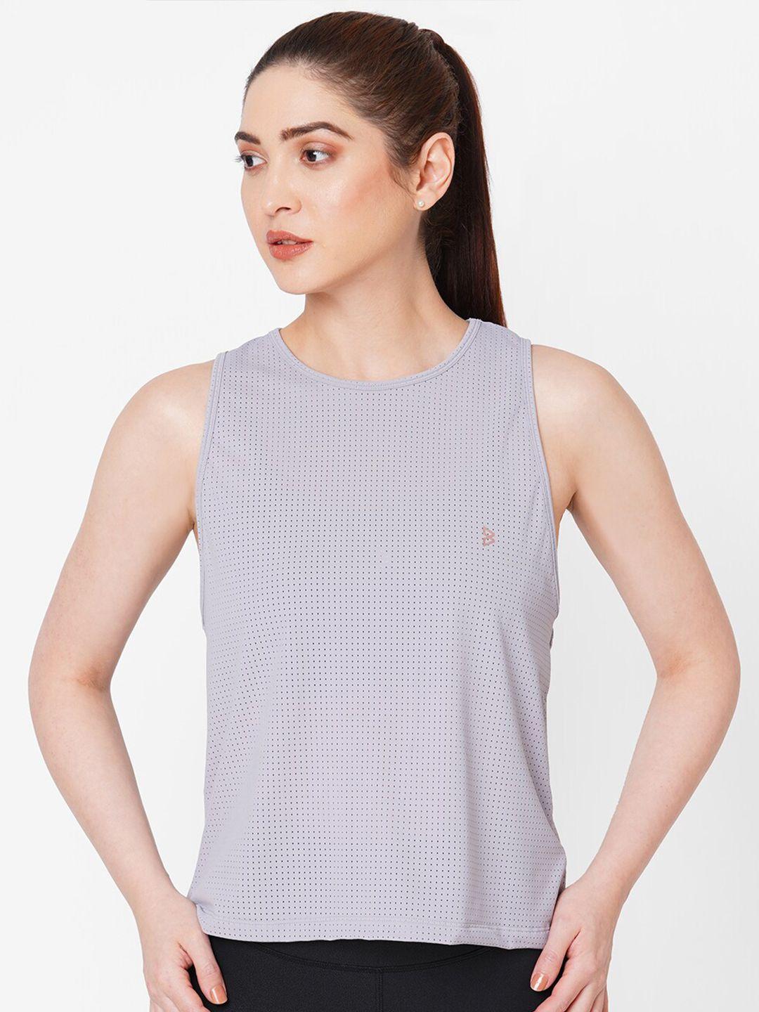 bodd active women grey printed t-shirt