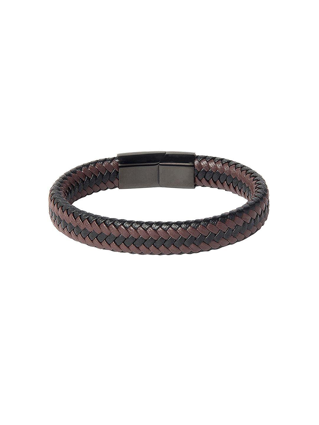 bodha brown & black leather bracelet