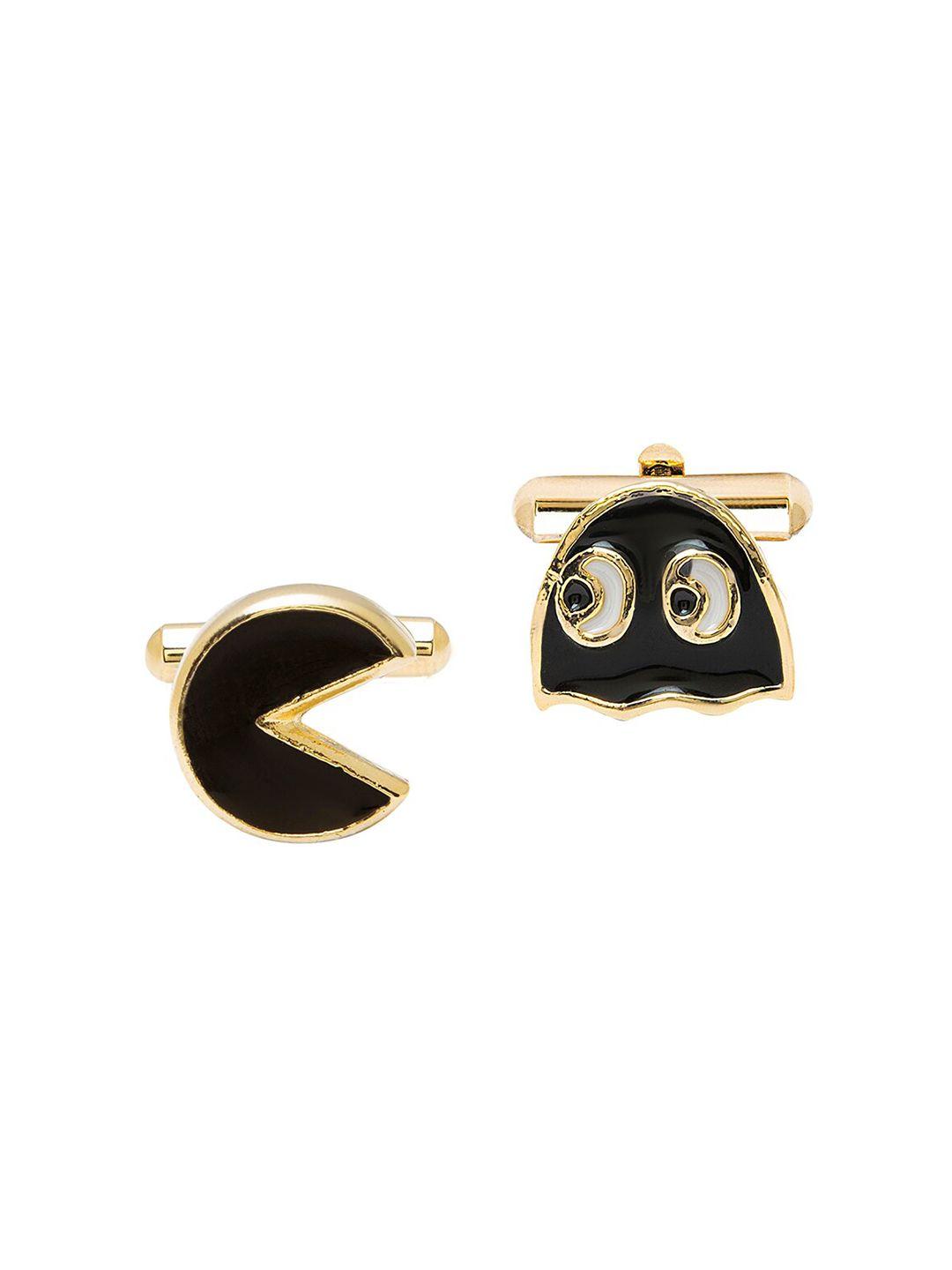 bodha gold-toned & black geometric cufflink