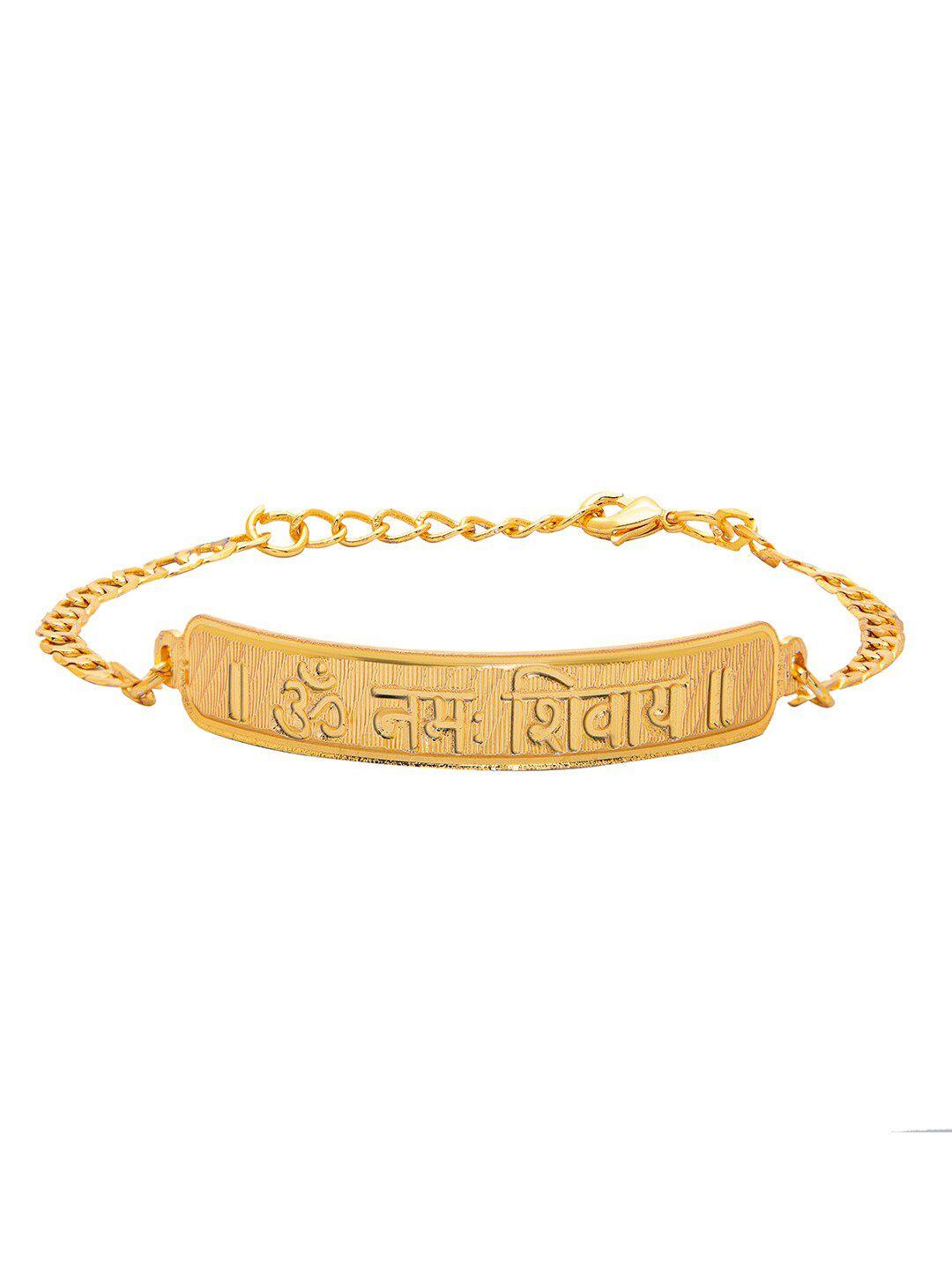 bodha men brass gold-plated link bracelet