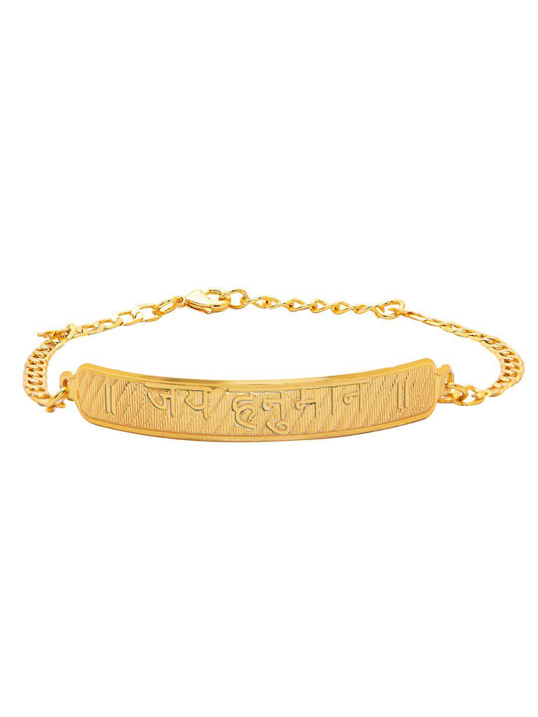 bodha men brass gold-plated link bracelet