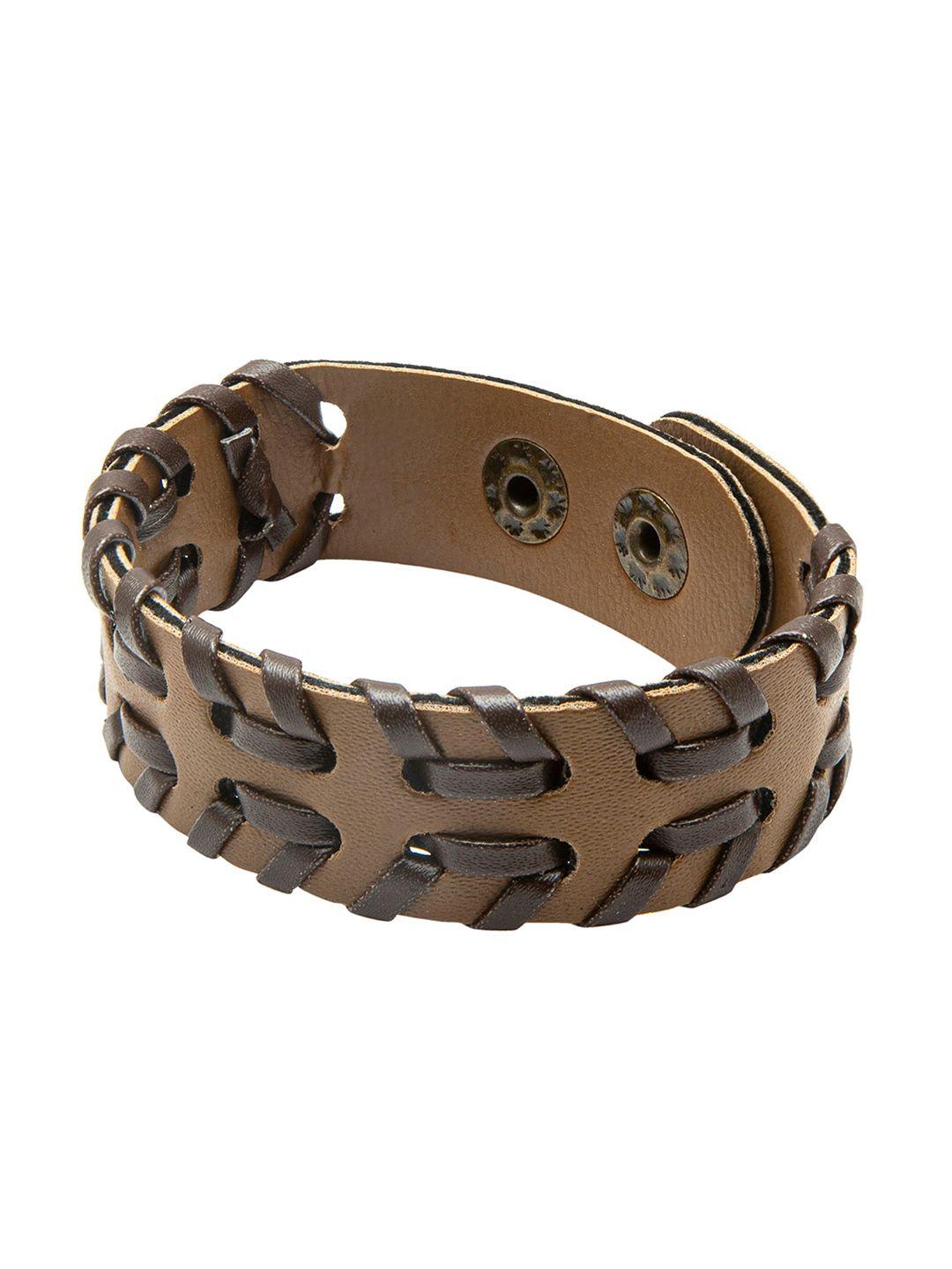 bodha men brown leather wraparound bracelet