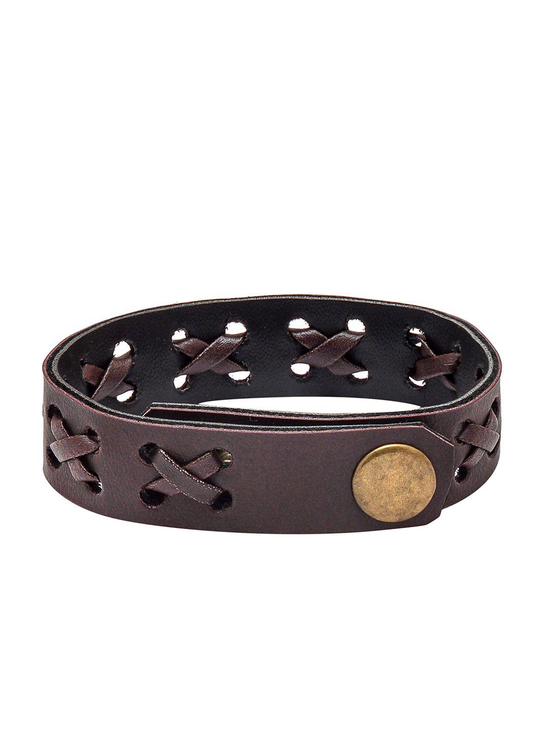 bodha men brown leather wraparound bracelet