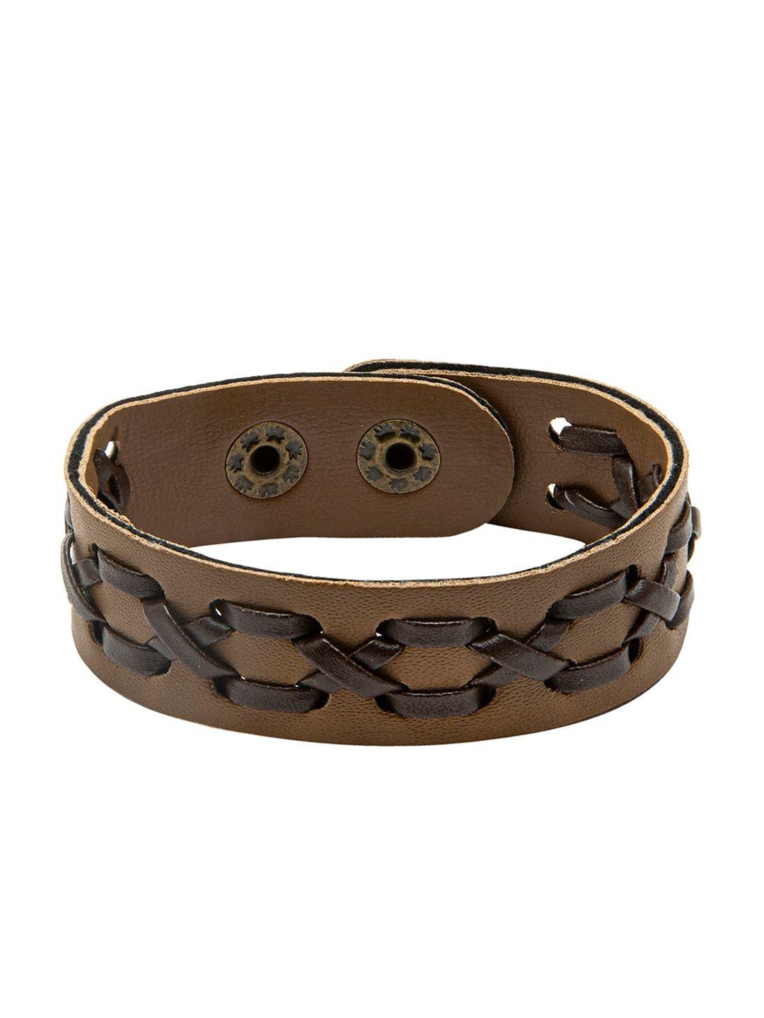 bodha men brown leather wraparound bracelet