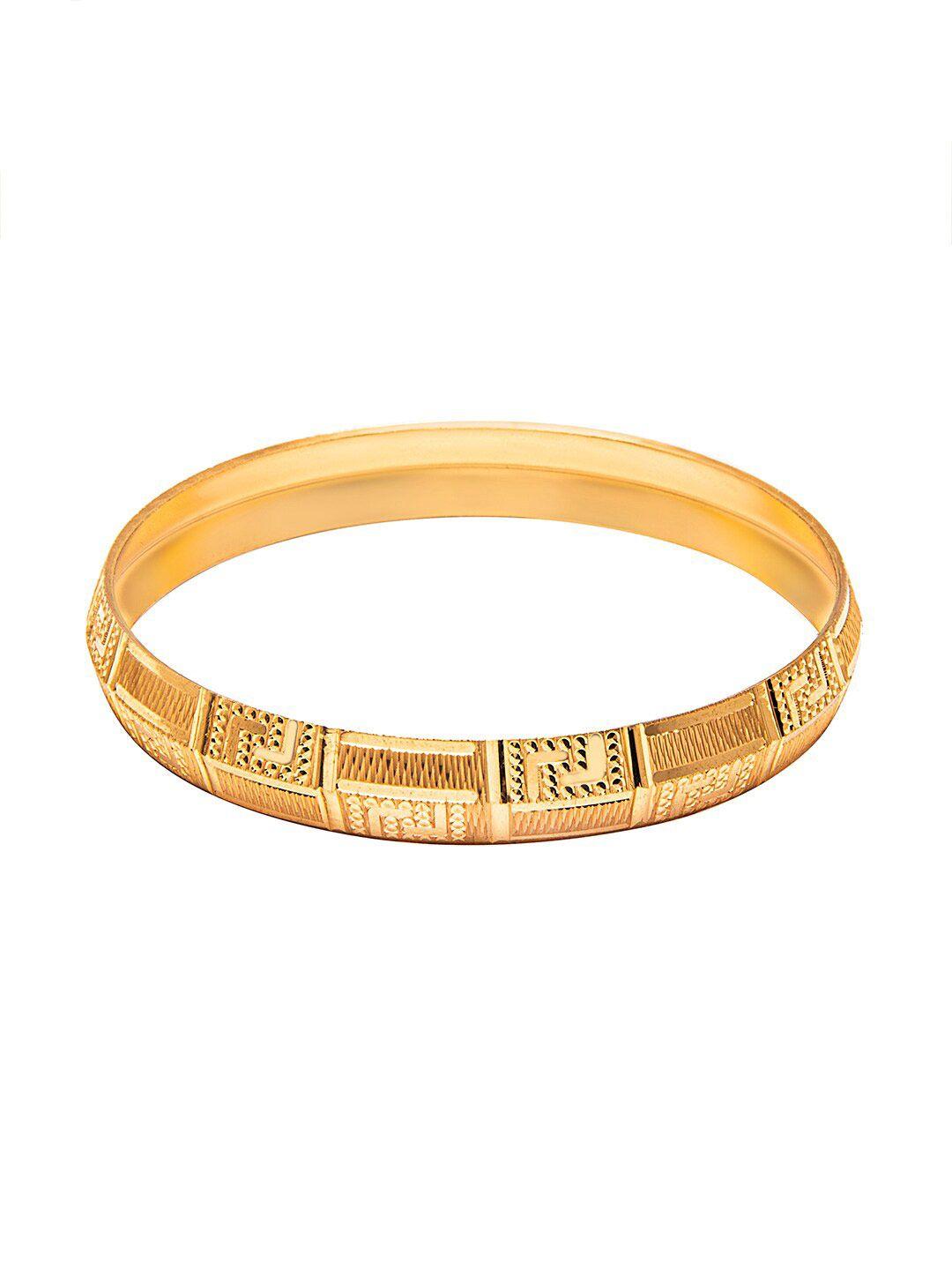 bodha men gold-plated brass kada bracelet