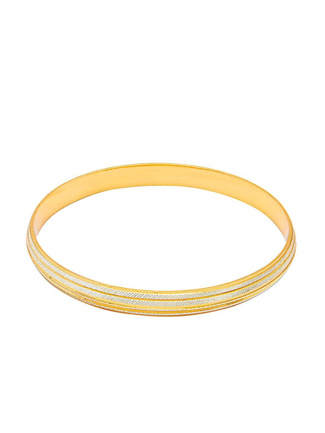 bodha men gold-plated dual tone kada bracelet