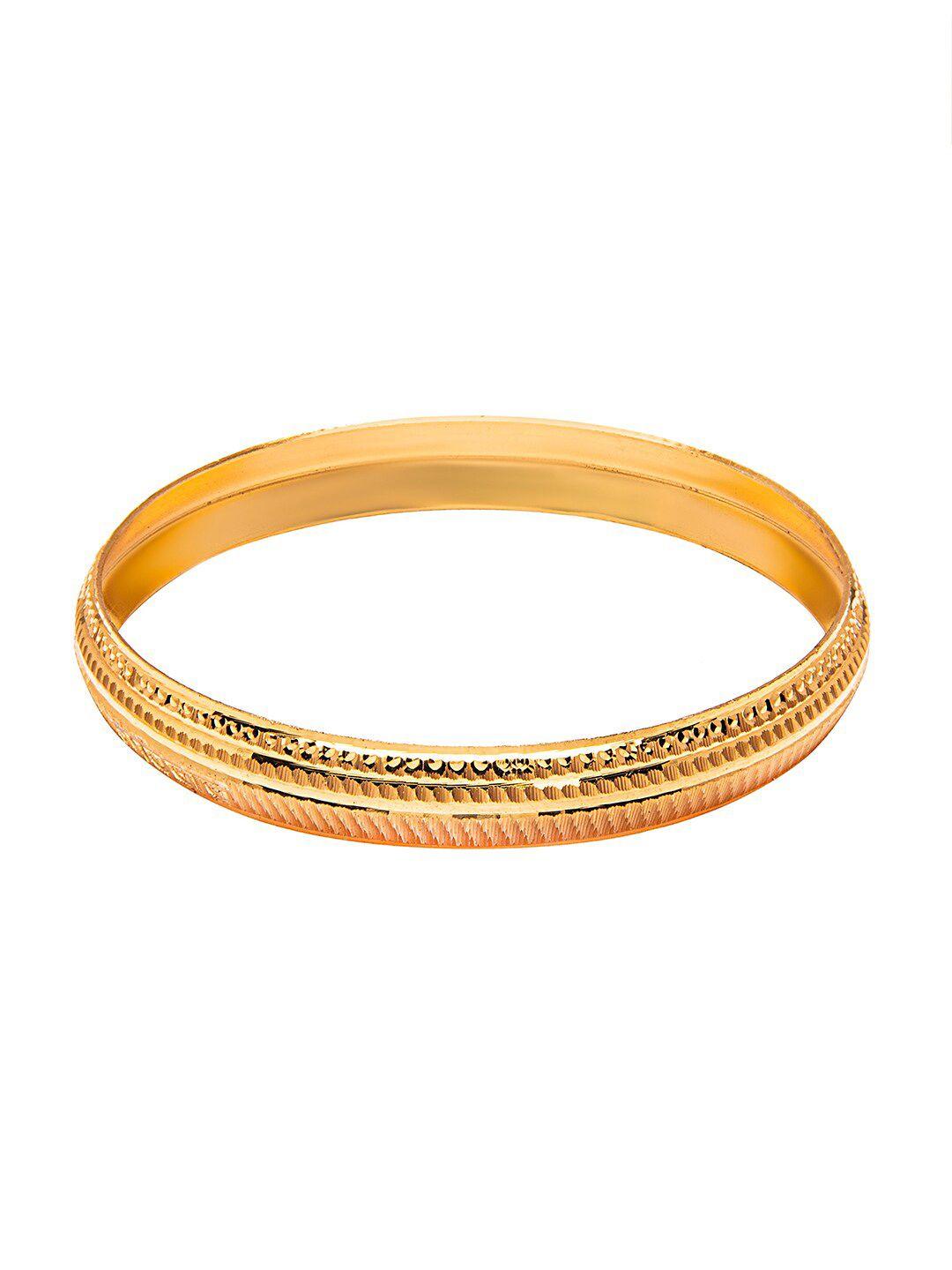 bodha men gold-toned brass gold-plated kada bracelet