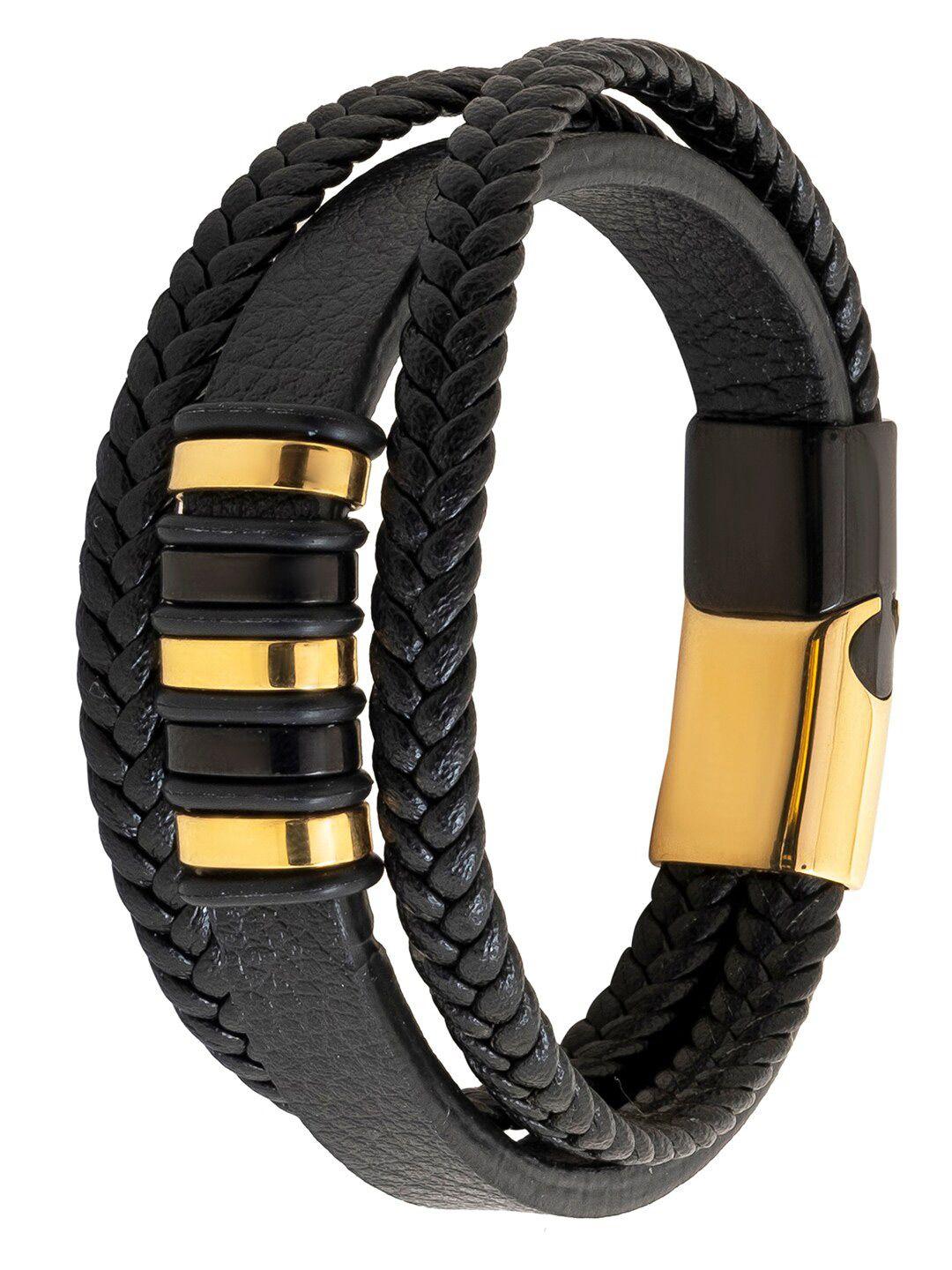 bodha men leather wraparound bracelet