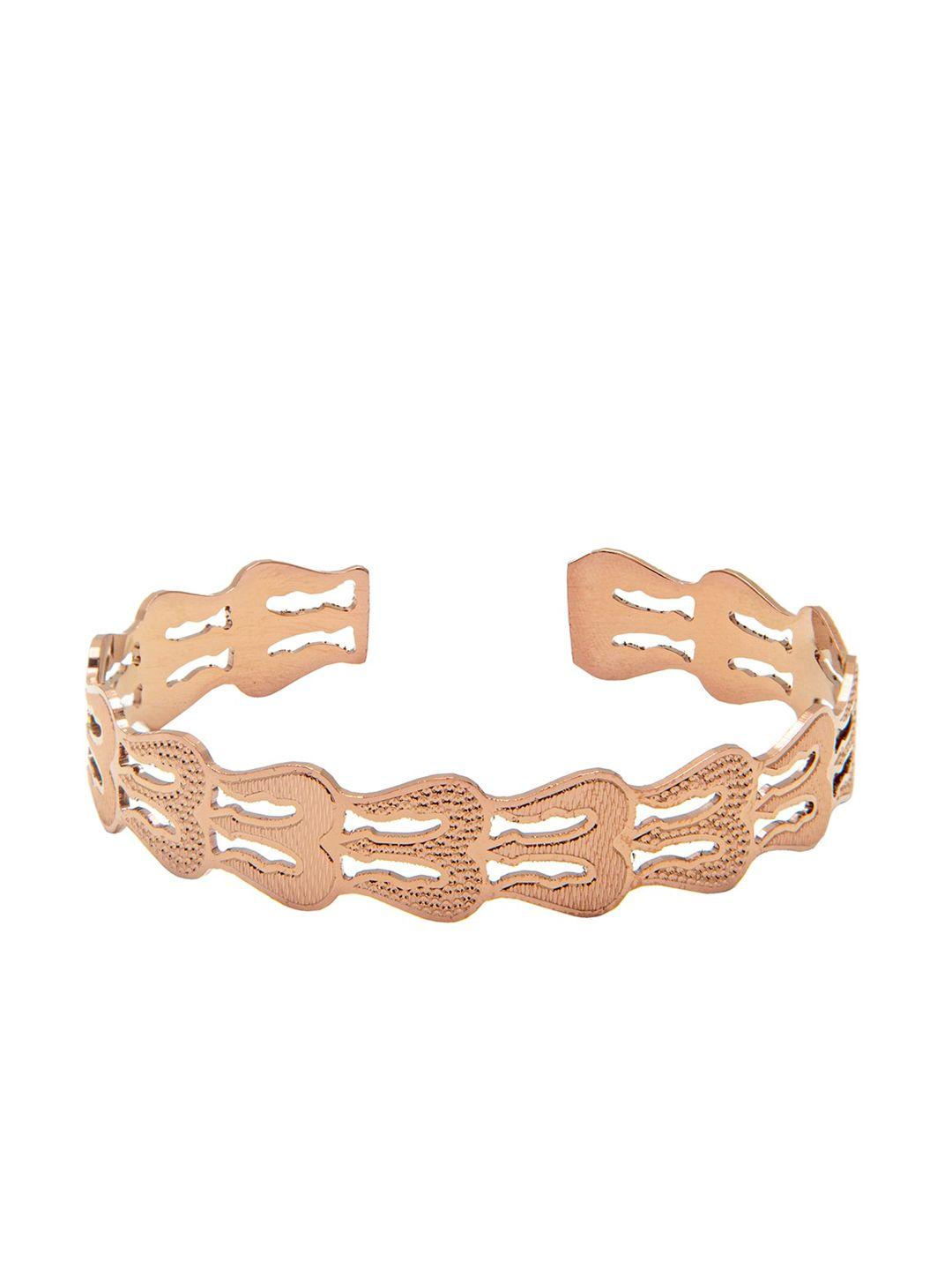 bodha men rose gold brass rose gold-plated kada bracelet