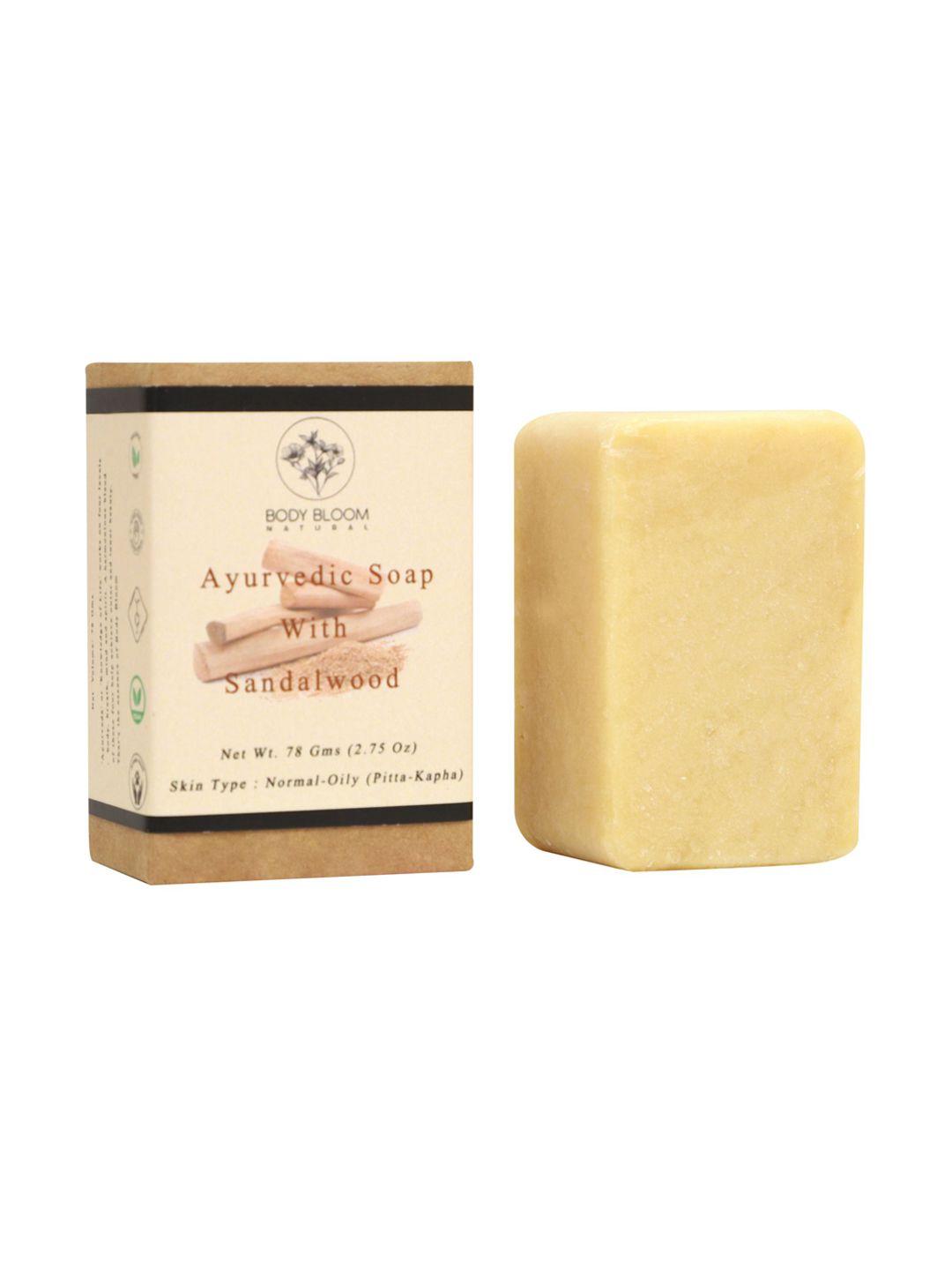 body bloom natural ayurvedic soap with sandalwood - 78 gm