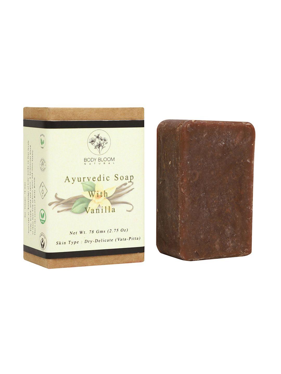 body bloom natural brown ayurvedic soap with vanilla 78 gm