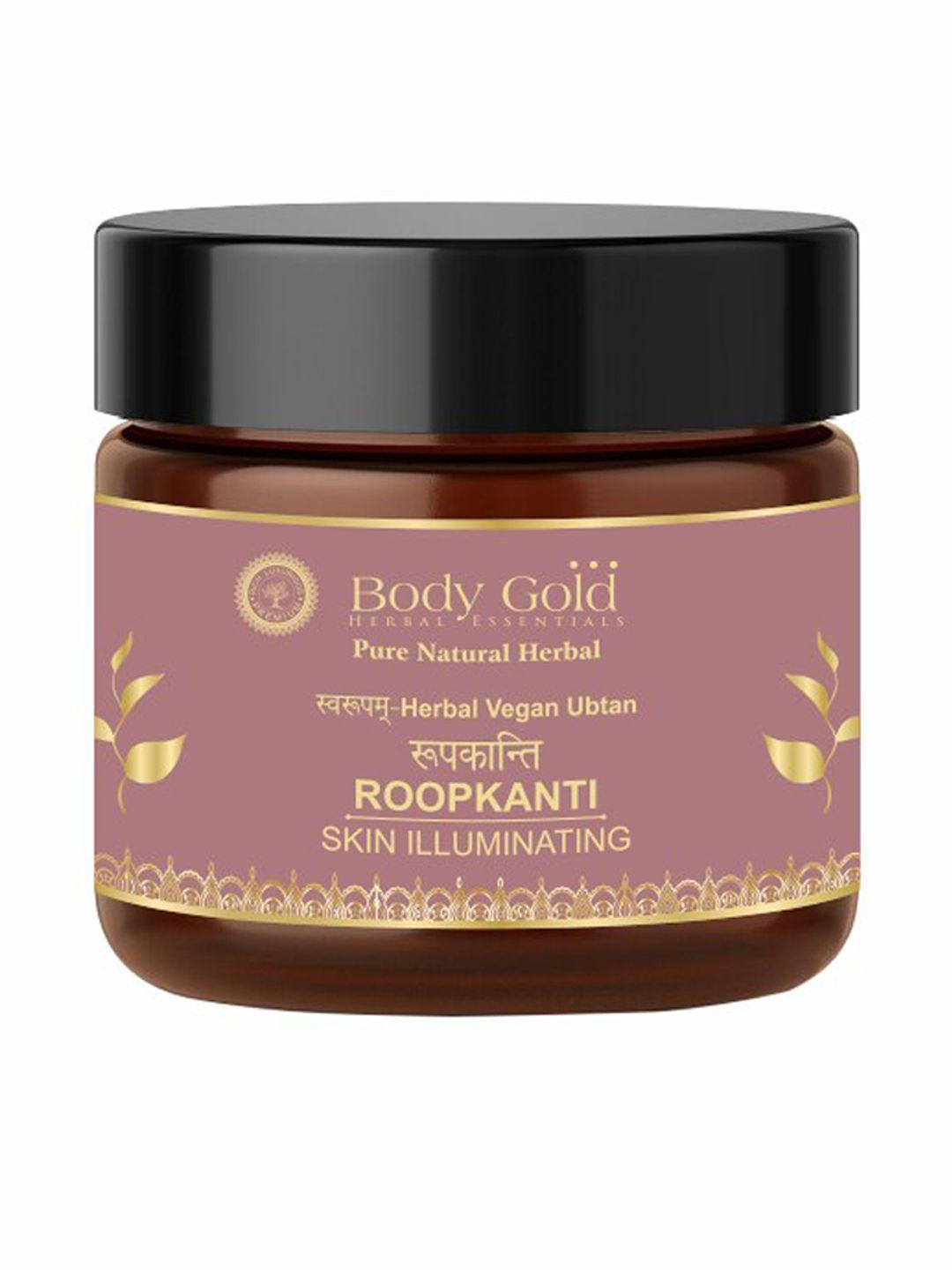 body gold herbal vegan ubtan roopkanti skin illuminating face mask - 100g