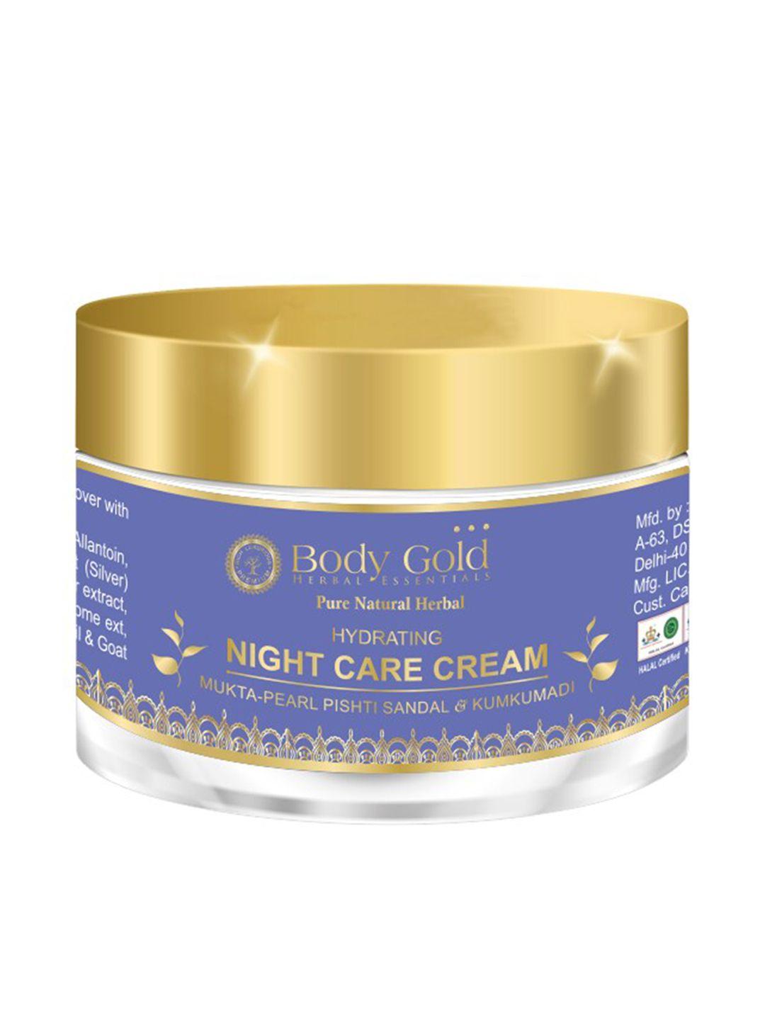 body gold hydrating night care cream with mukta pishti sandal & kumkumadi 50gm