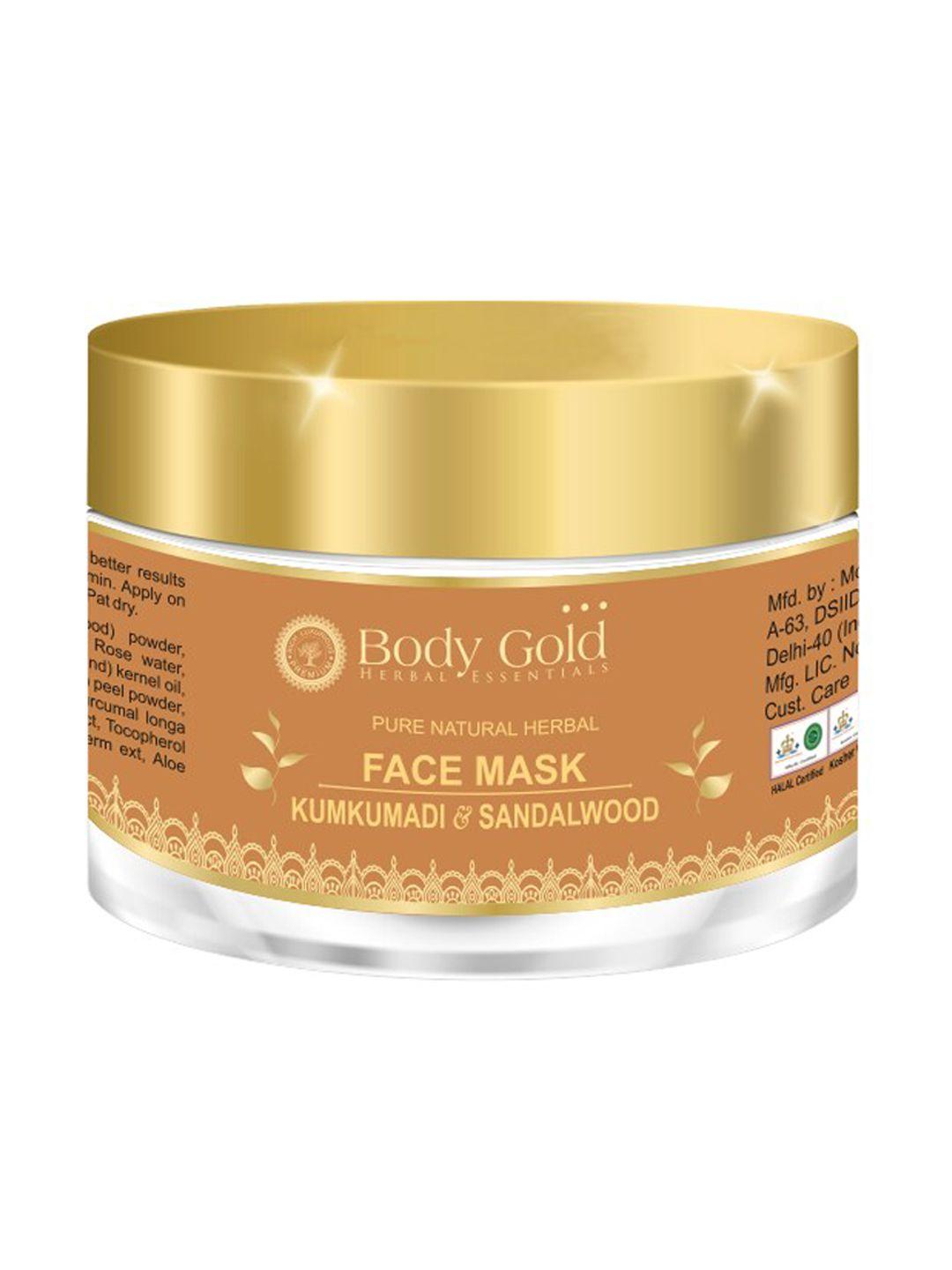 body gold pure natural & herbal face mask - sandal & kumkumadi - 60gm