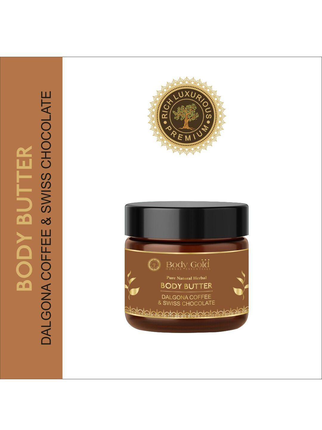 body gold pure natural herbal dalgona coffee & swiss chocolate body butter cream 100 gm