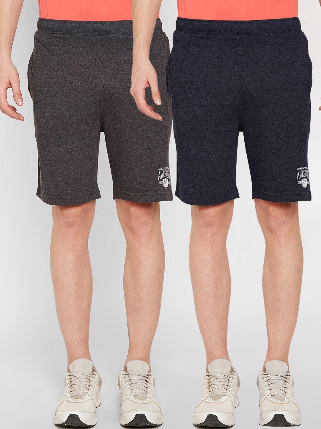 bodyactive men multicoloured solid regular fit regular shorts
