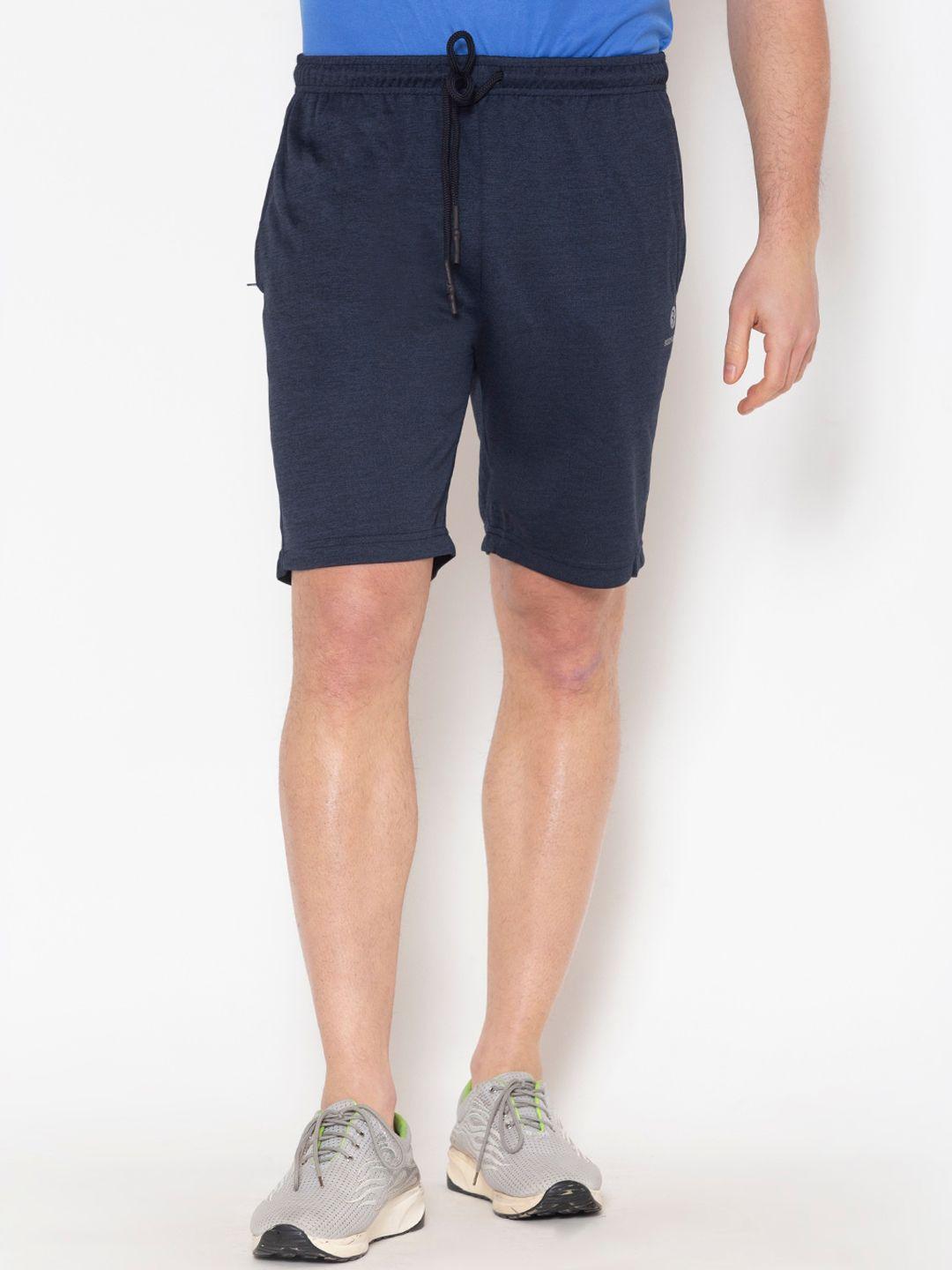bodyactive men navy blue solid shorts