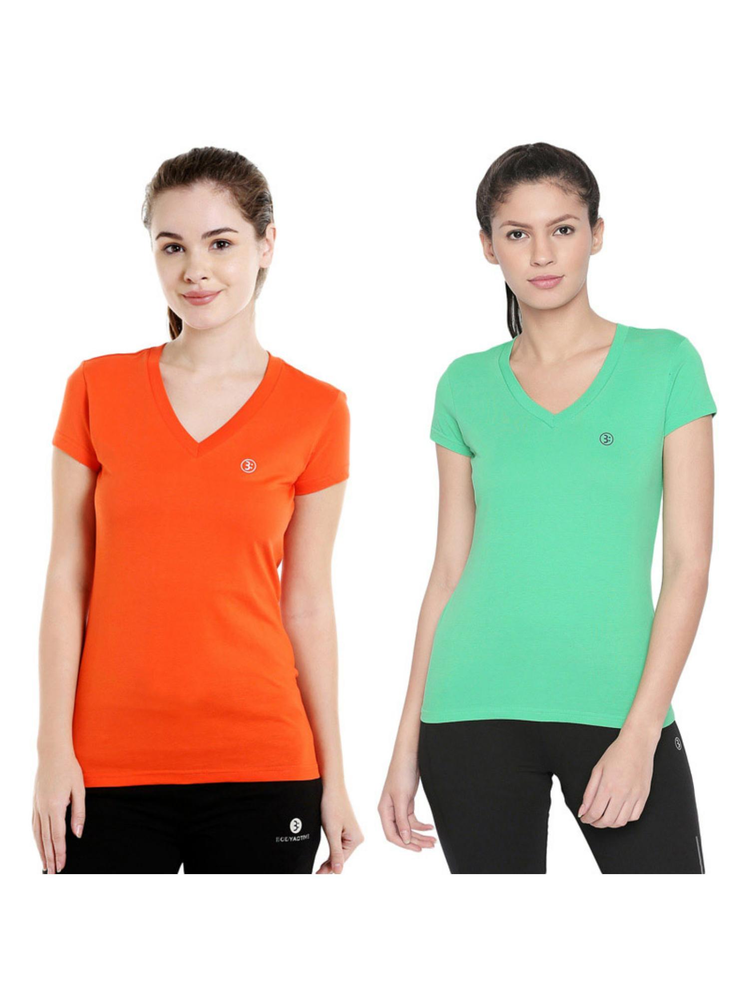 bodyactive pack of 2 women's tshirt - multi-color