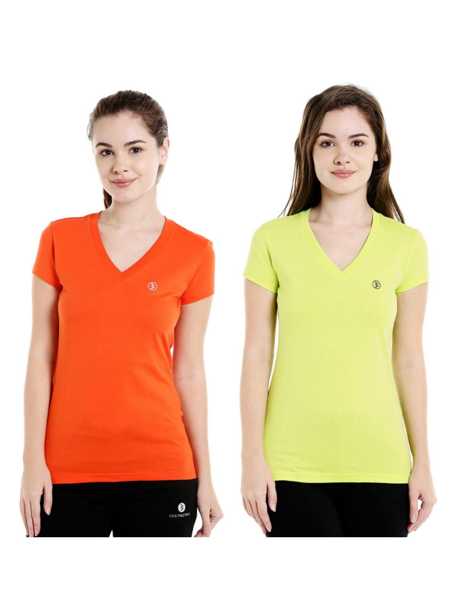 bodyactive pack of 2 women's tshirt - multi-color