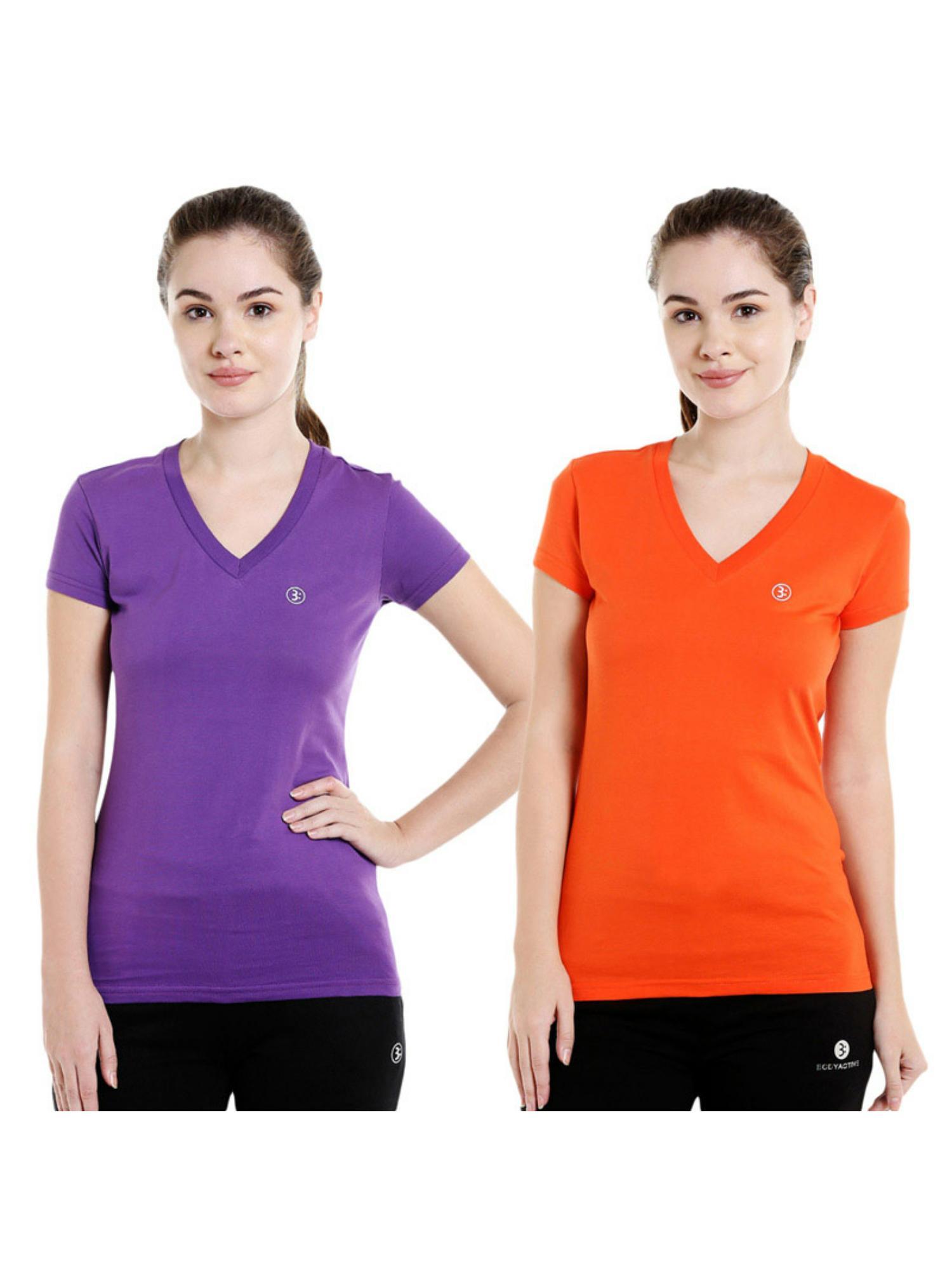 bodyactive pack of 2 women's tshirt - multi-color