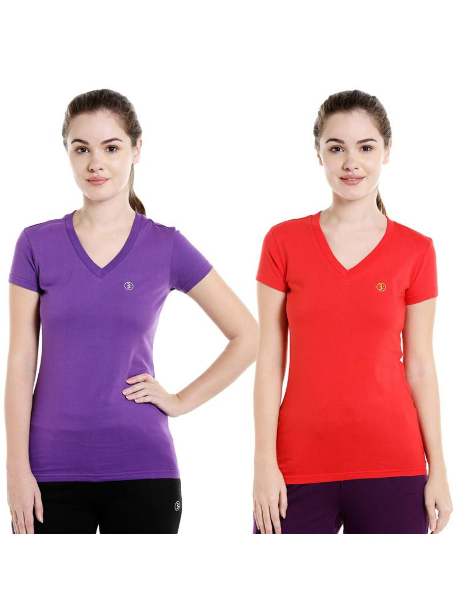 bodyactive pack of 2 women's tshirt - multi-color