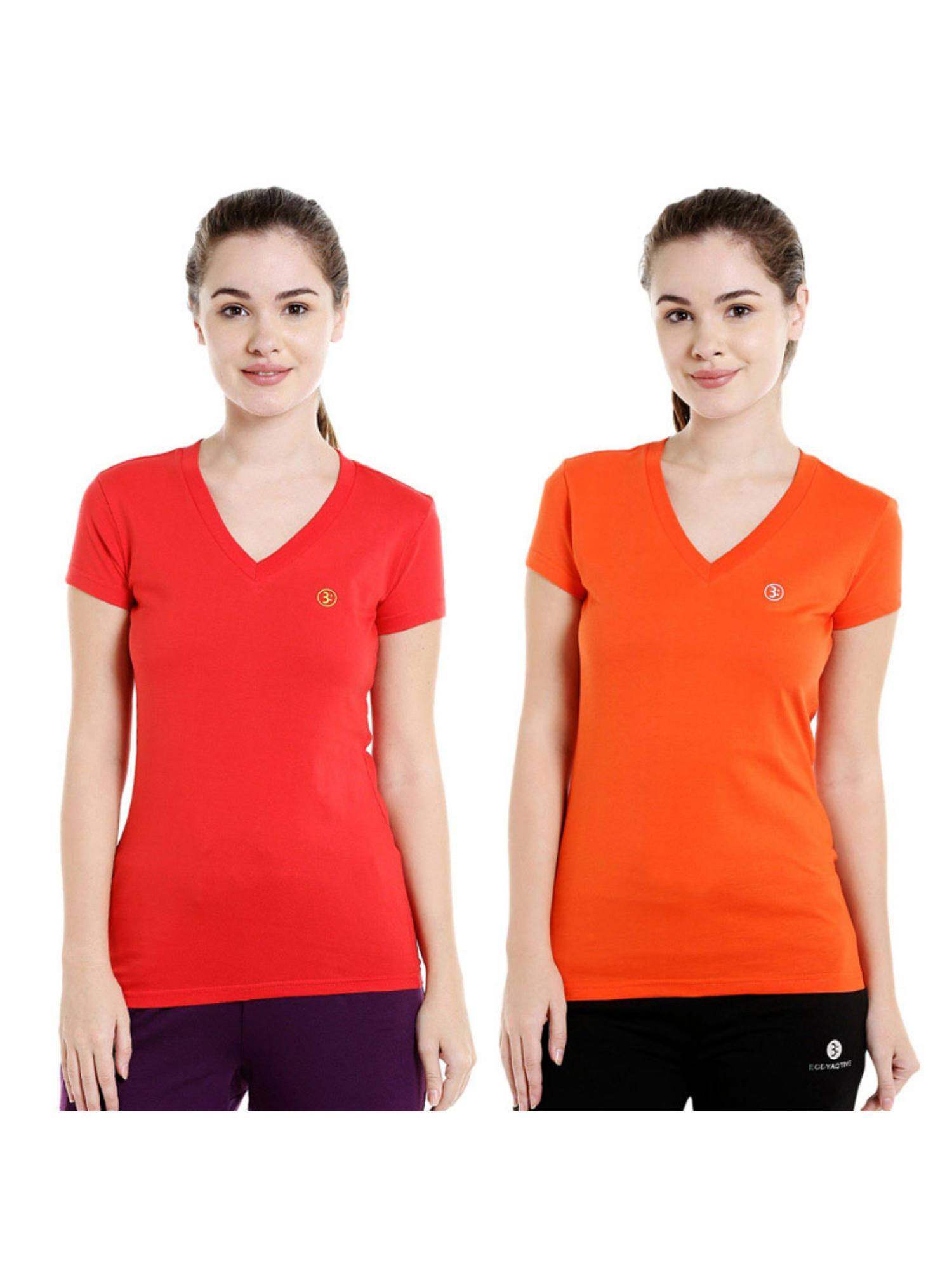 bodyactive pack of 2 women's tshirt - multi-color