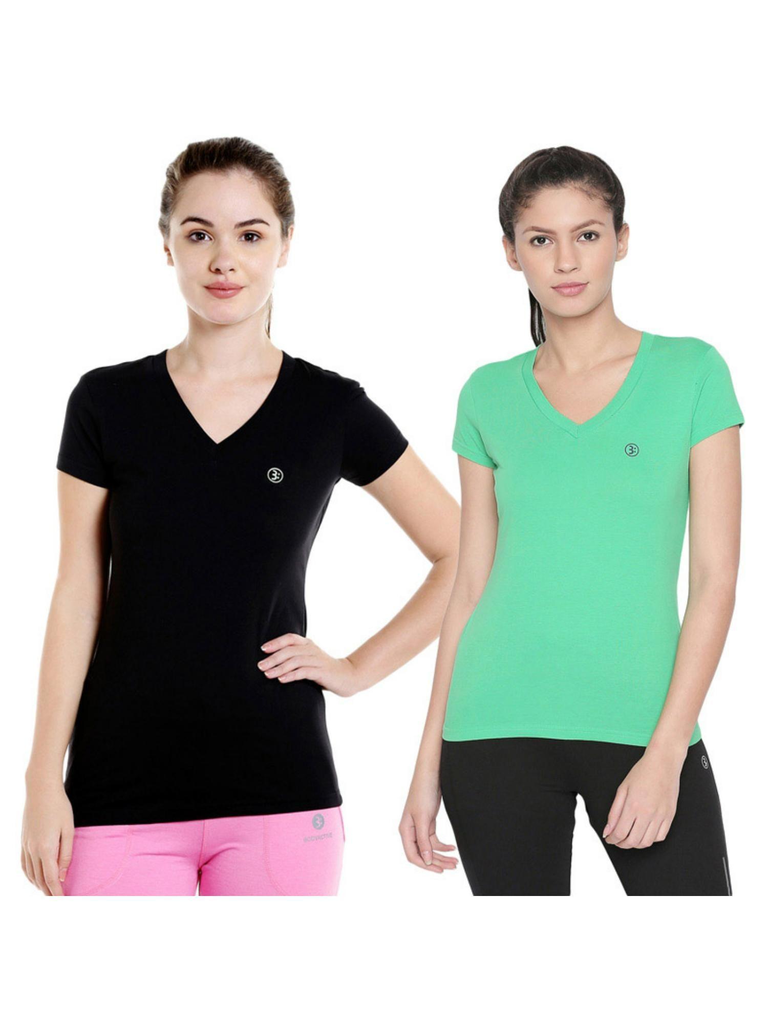 bodyactive pack of 2 women's tshirt - multi-color