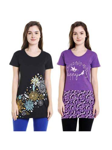 bodyactive pack of 2 women's tshirt - multi-color