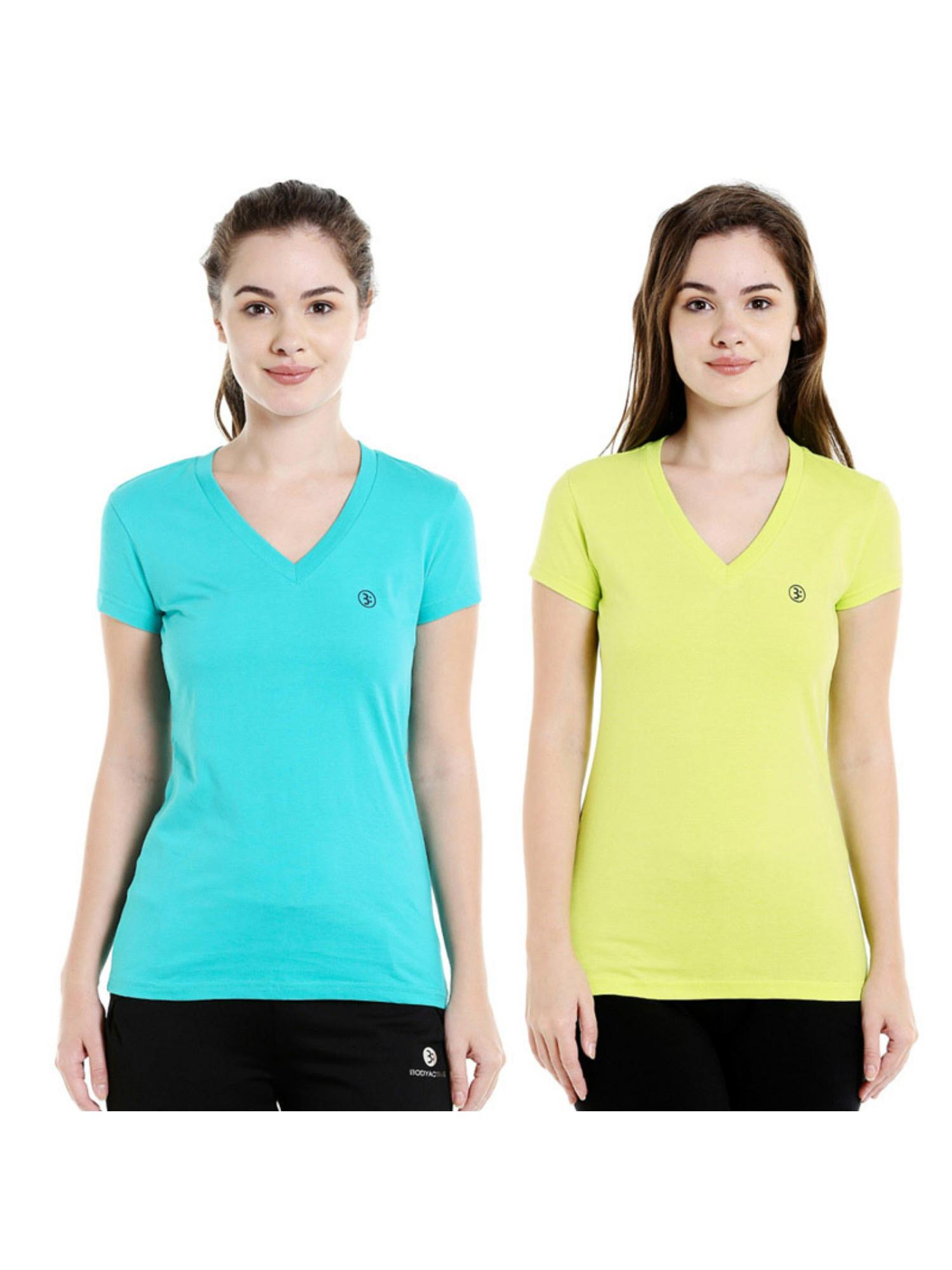 bodyactive pack of 2 women's tshirt - multi-color