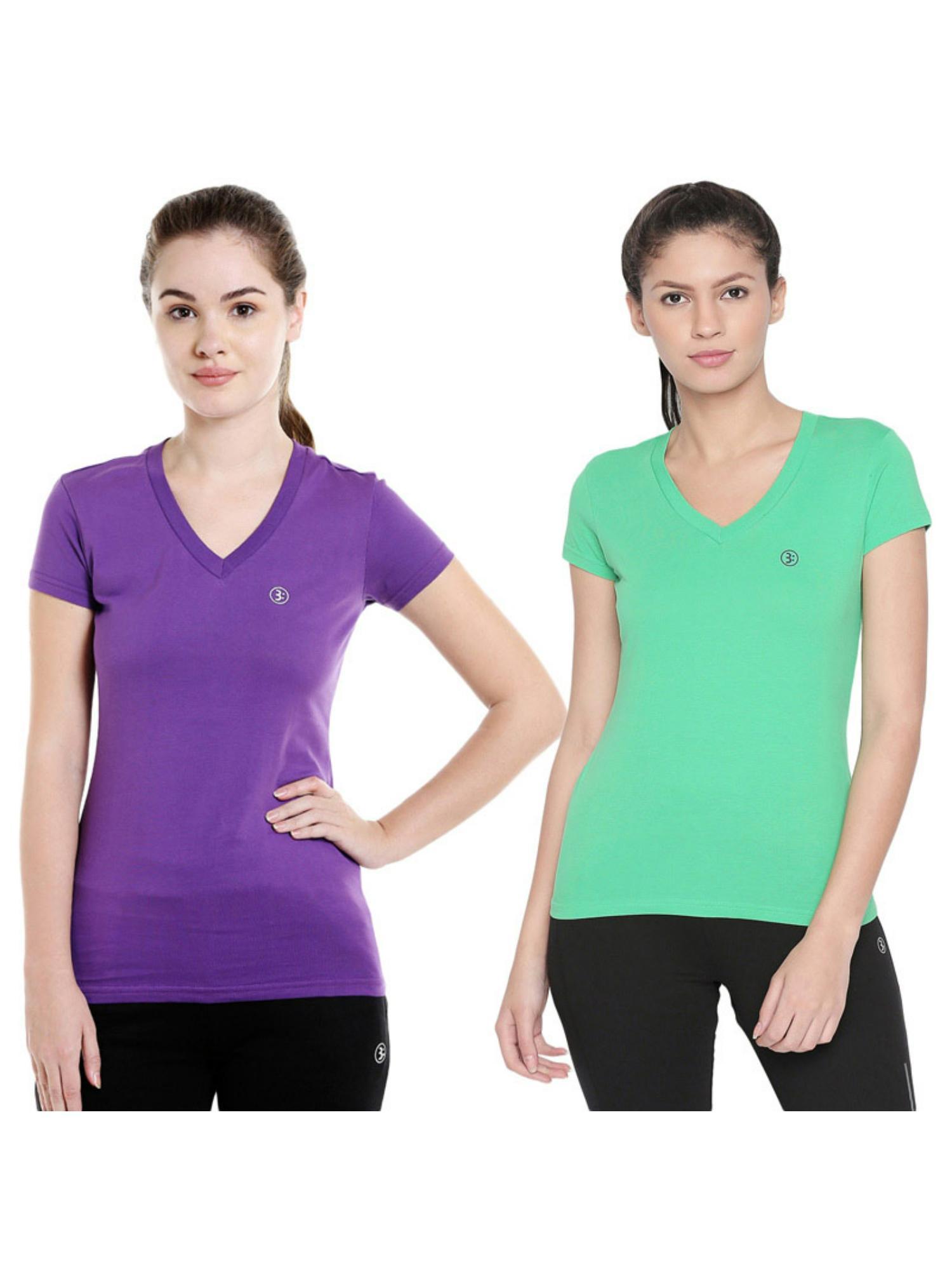 bodyactive pack of 2 women's tshirt - multi-color