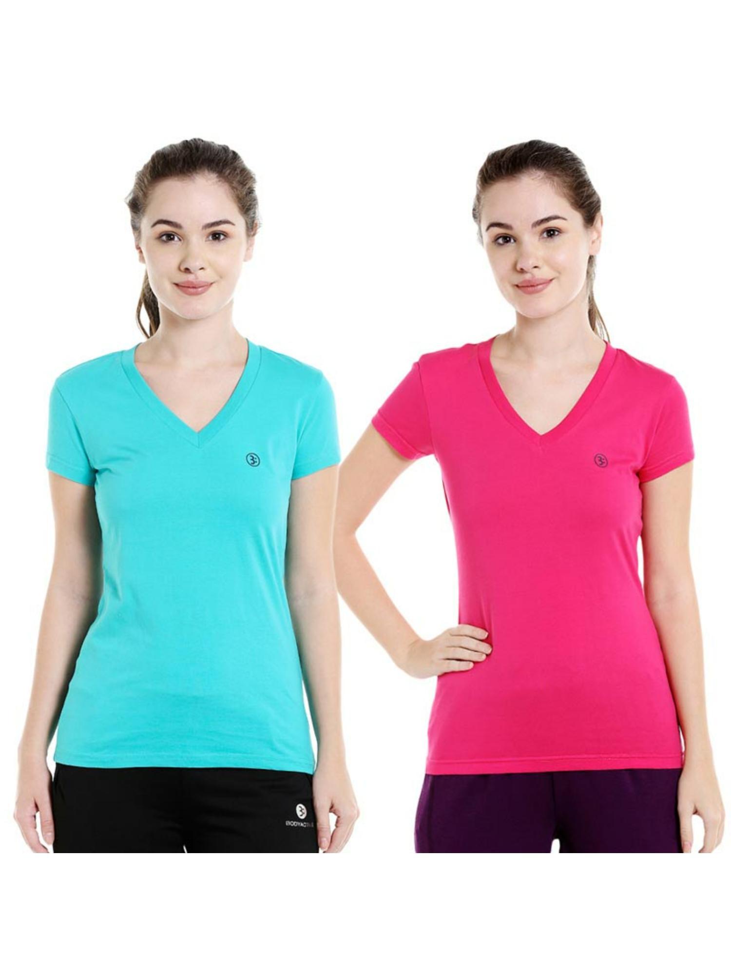 bodyactive pack of 2 women's tshirt - multi-color