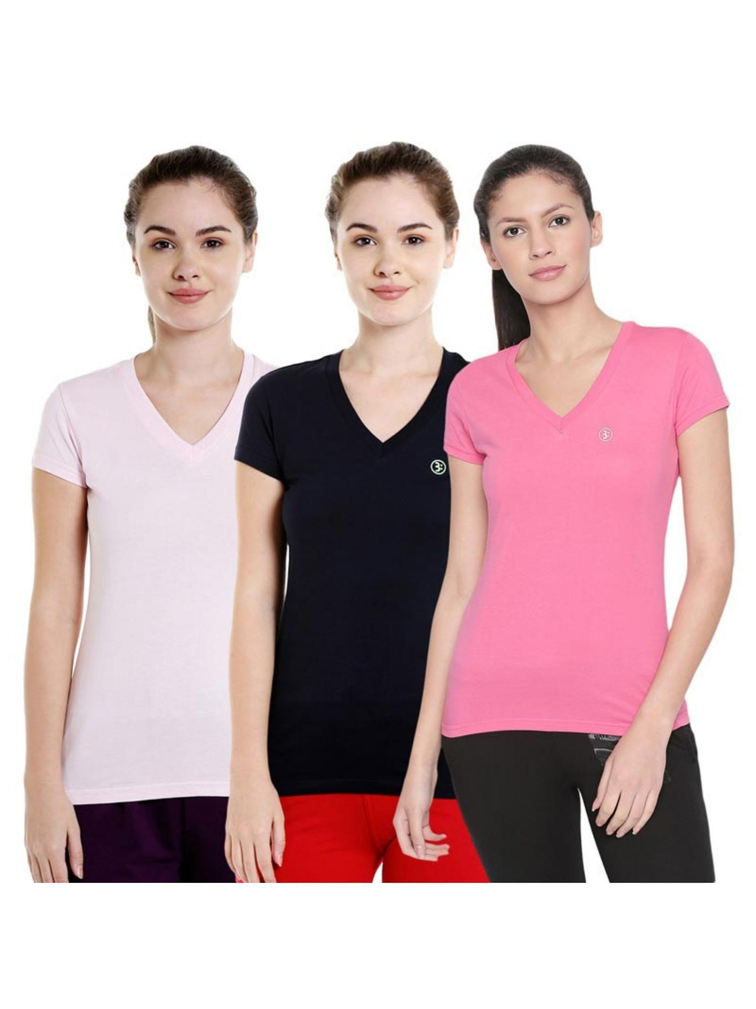 bodyactive pack of 3 women's tshirt - multi-color